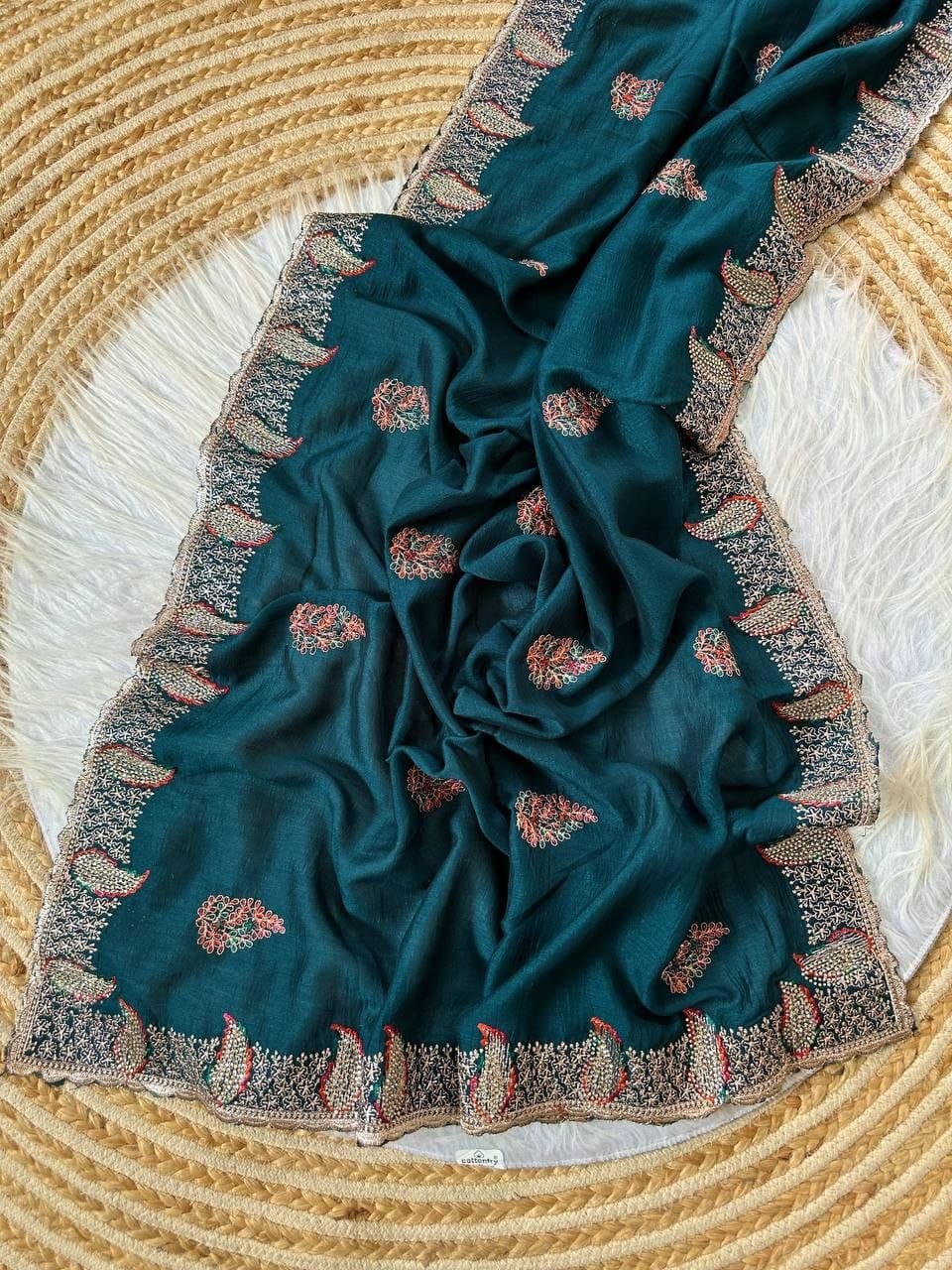 Premium Soft Silk Saree with Heavy Jarkhan Border & Stitched Blouse