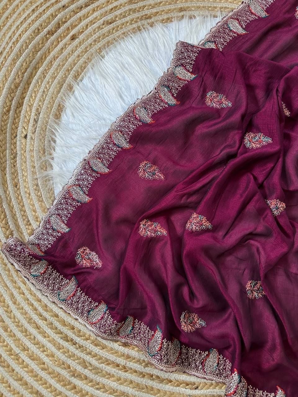Premium Soft Silk Saree with Heavy Jarkhan Border & Stitched Blouse