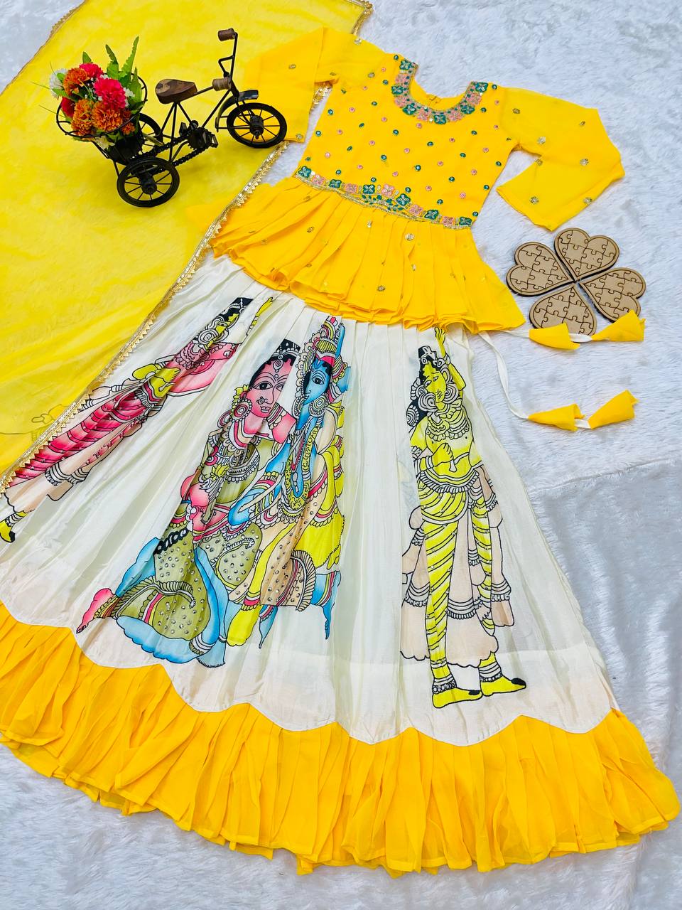 Vibrant Kediya Style Lehenga Set in Fox Georgette