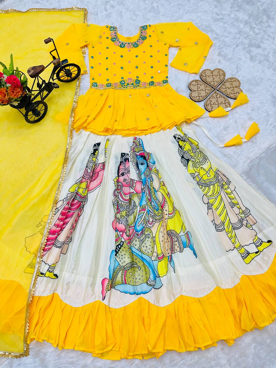 Vibrant Kediya Style Lehenga Set in Fox Georgette