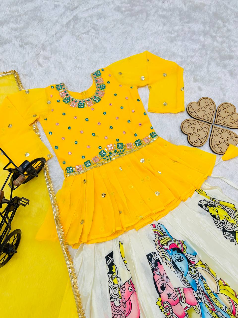 Vibrant Kediya Style Lehenga Set in Fox Georgette