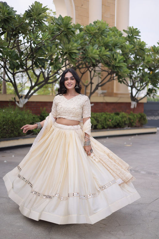 Traditional Silk Blend Designer Lehenga and Dupatta Collection