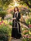 Designer Party Wear Fendi Silk Top, Plazzo & Dupatta Set
