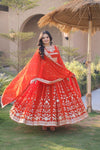 Premium Faux Blooming Georgette Zari & Sequins Embroidered Gown with Dupatta Set