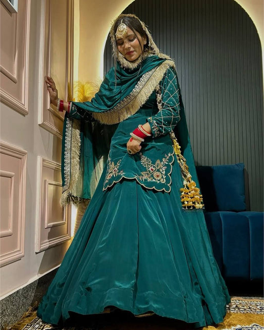 Đěsigner Mom Daughter Combo Natural Crep Silk  Lehenga & Dupatta Set