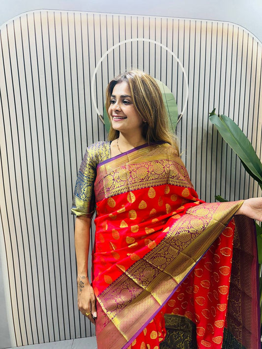 Premium Lichi Silk Ready-to-Wear Saree Gown