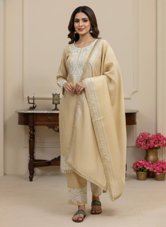 Party Wear Dual Tone Banarasi Silk Top, Palazzo & Dupatta Set