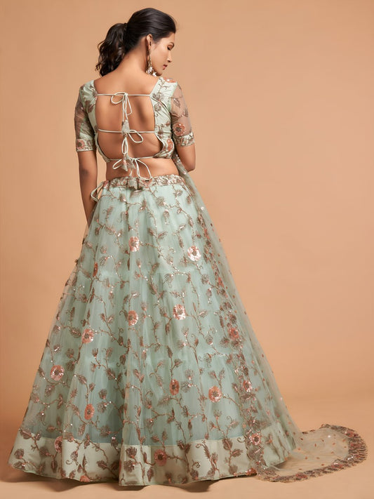 Elegant Pista Green Pastel Lehenga Choli