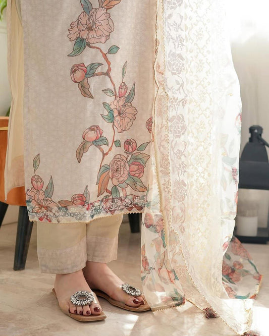 Festival Special Full Work Printed Lilan Suit Set