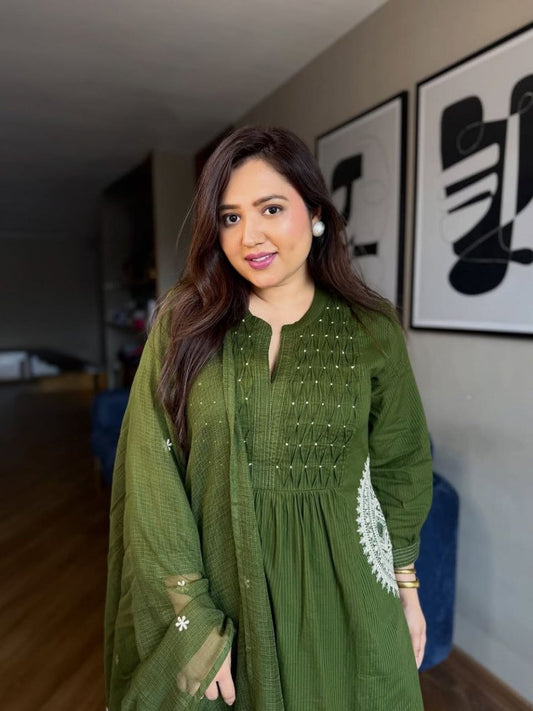 Premium Pure Cotton 60*60 Suit Pant & Dupatta Set