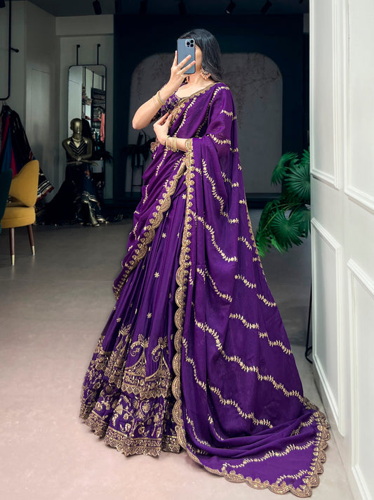 Exclusive Heavy Thread Work Party Wear Ethnic Lehenga Outfit