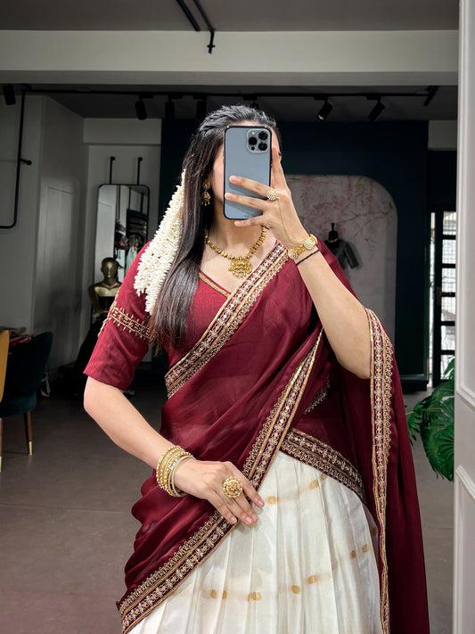 Classic South Indian Style Half Saree Collection for Women