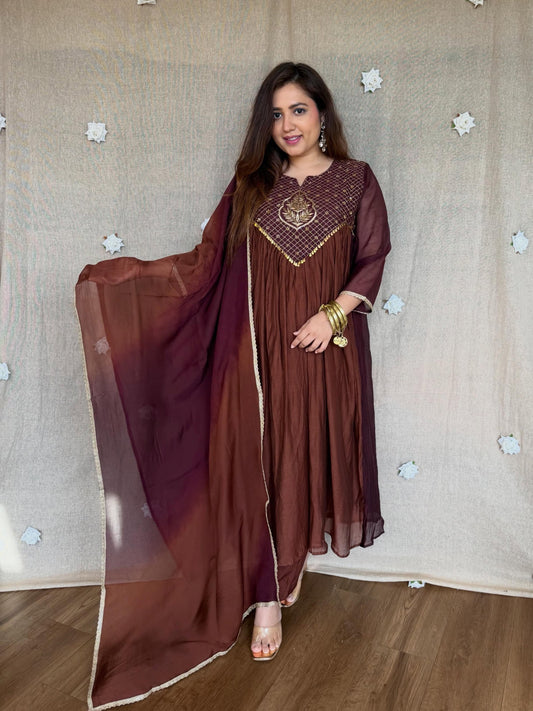 Premium Festive Anarkali Kurta Set with Dupatta