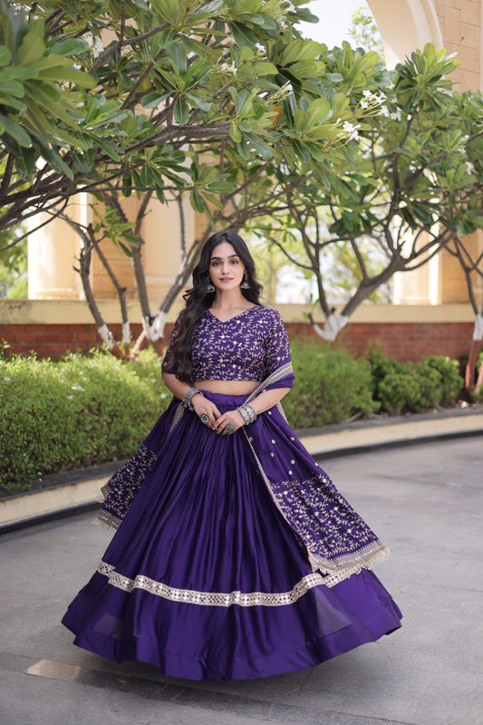 Traditional Silk Blend Designer Lehenga and Dupatta Collection