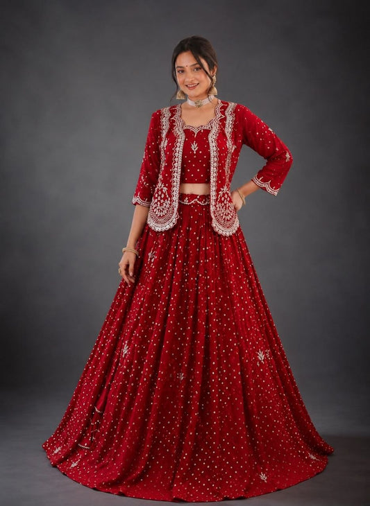 Traditional Designer Lehenga Choli with Overcoat Shrug Collection