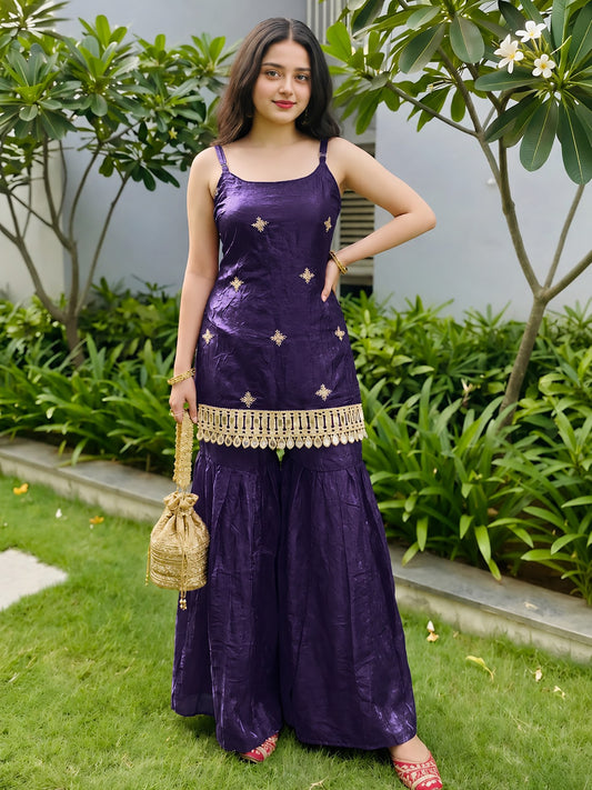 Festive Special Sleek Strap Kurta and Sharara Collection with Multi-Color Variants