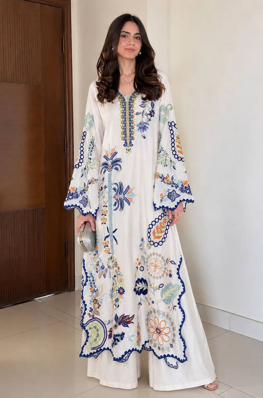 THIS FESTIVAL SEASON WEAR OUR BEAUTIFUL PAKISTANI KURTI WITH REAL MIRROR  EMBROIDERED WORK PANT WITH DUPATTA