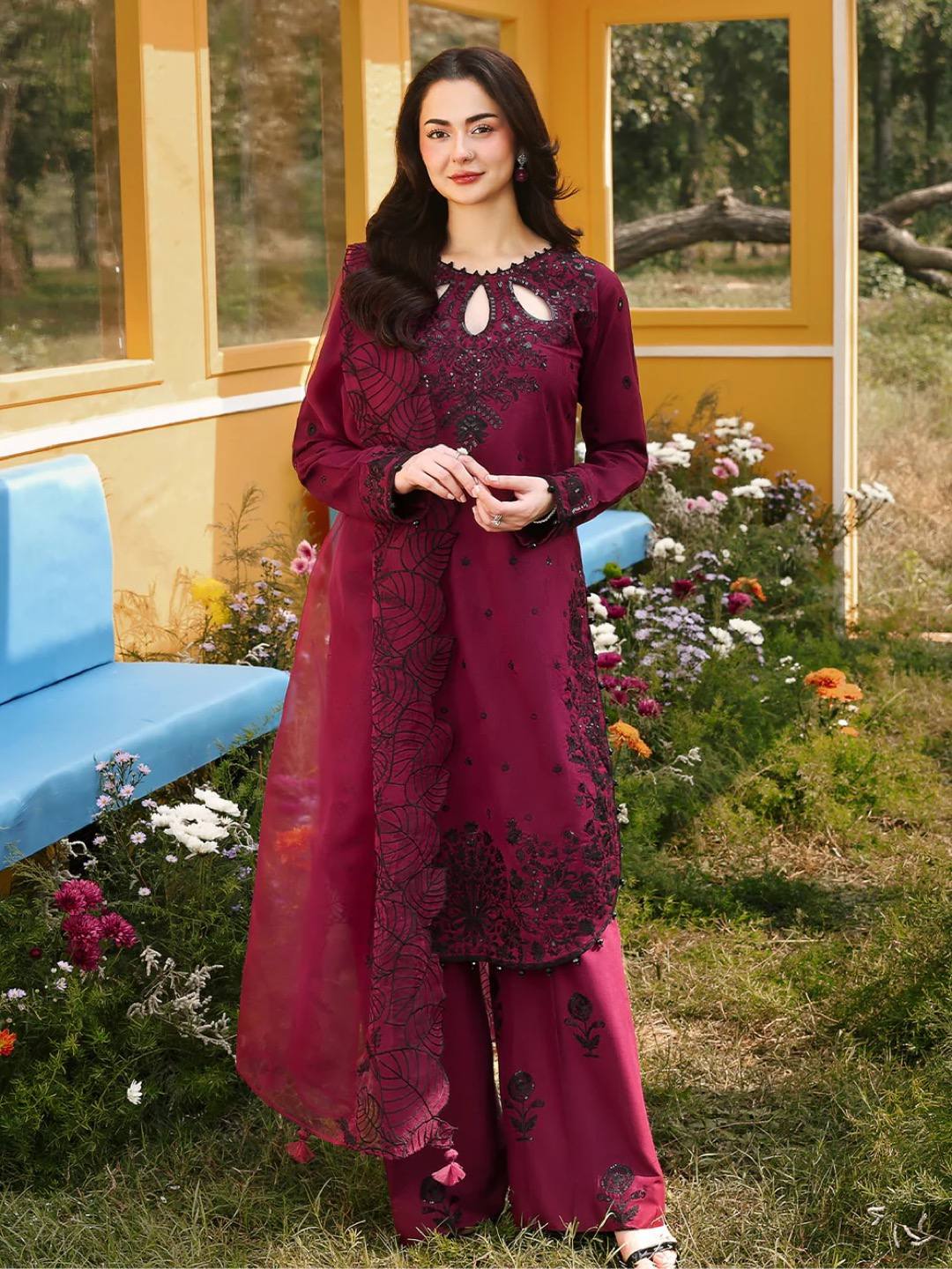 Designer Party Wear Japan Satin Top, Farshi Palazzo & Dupatta Set