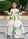 Kids’ Chinon Silk Gown with Designer Koti Set