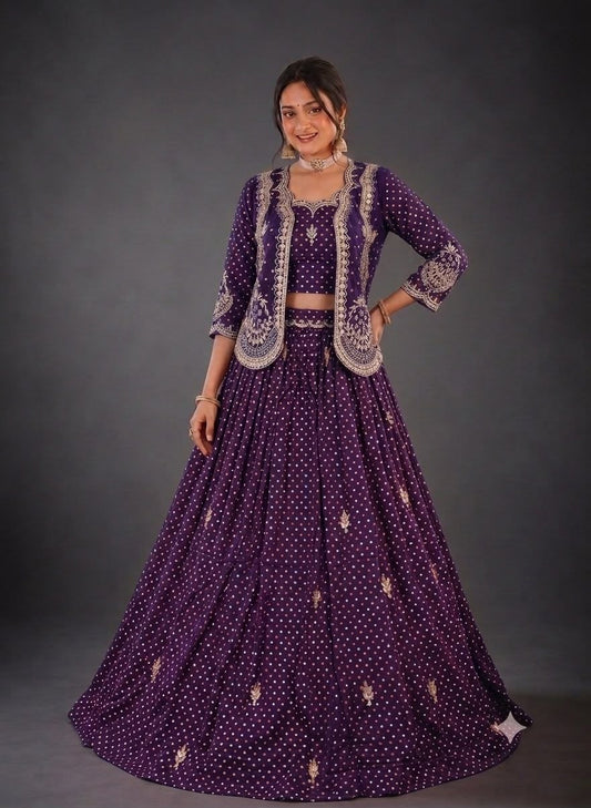 Traditional Designer Lehenga Choli with Overcoat Shrug Collection