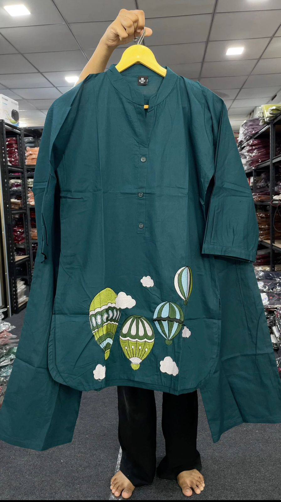 Hot Air Balloon: Trending Embroidery Kurti & Plazzo Set